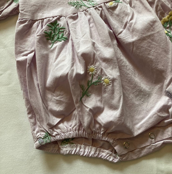 Lilac Embroidered Romper