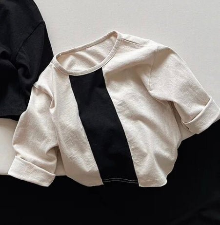 Cotton Stripe Top (Black)