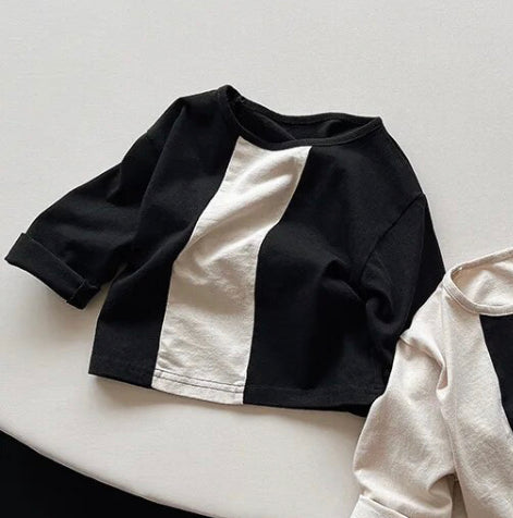 Cotton Stripe Top (Black)