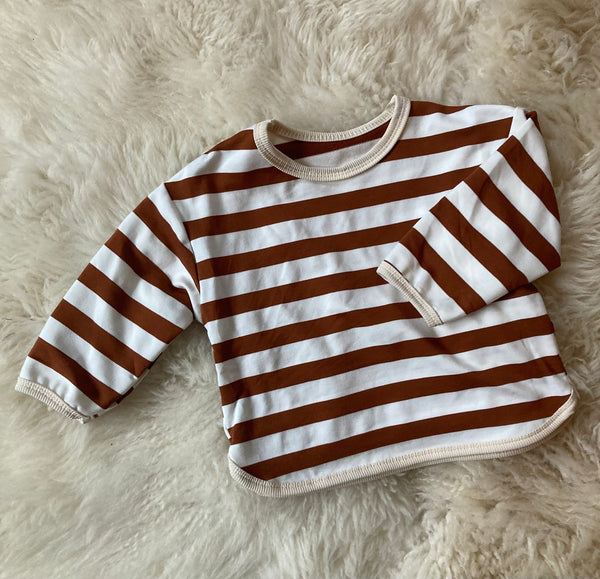 Stripe Long sleeve top (Tan)