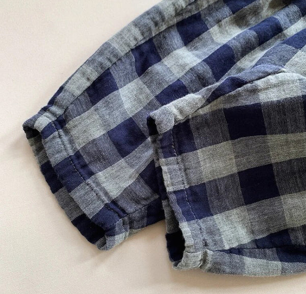 Navy checked Trousers