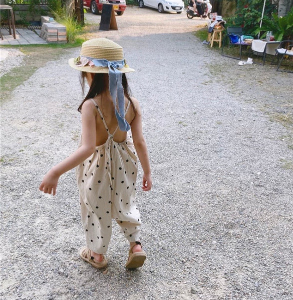 Sling Back Overalls ( Beige & Black)