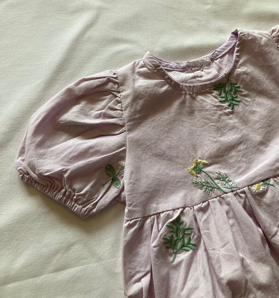 Lilac Embroidered Romper