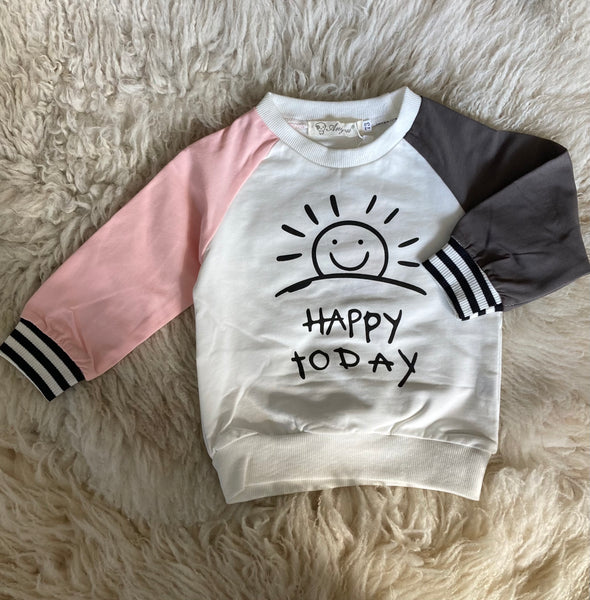 Happy Days Sweatshirt (Pink & Grey)