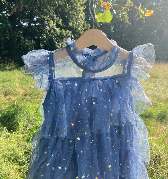 Star ruffle dress (Sky Blue)