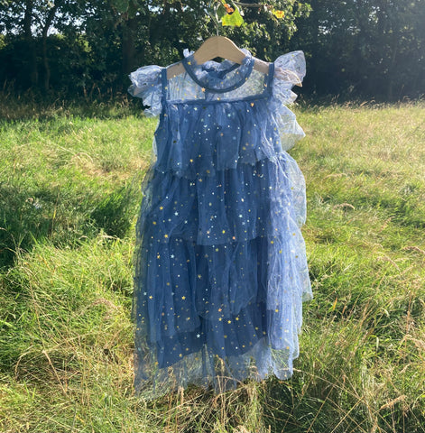 Star ruffle dress (Sky Blue)