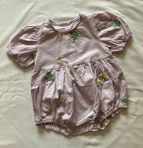 Lilac Embroidered Romper