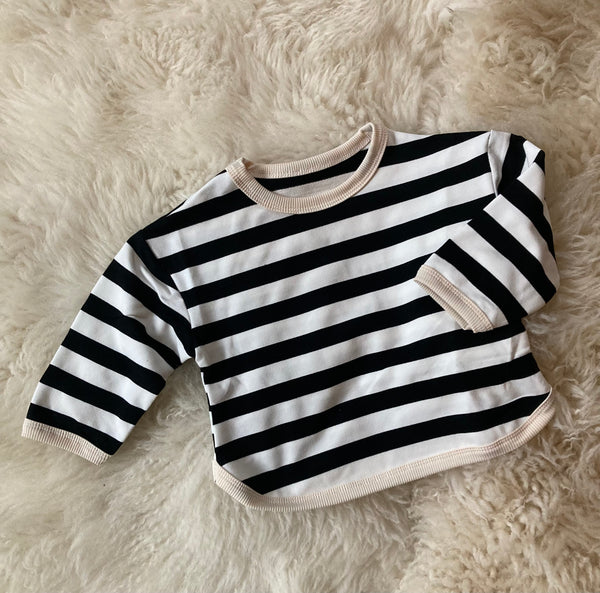 Stripe Long sleeve top (Black)