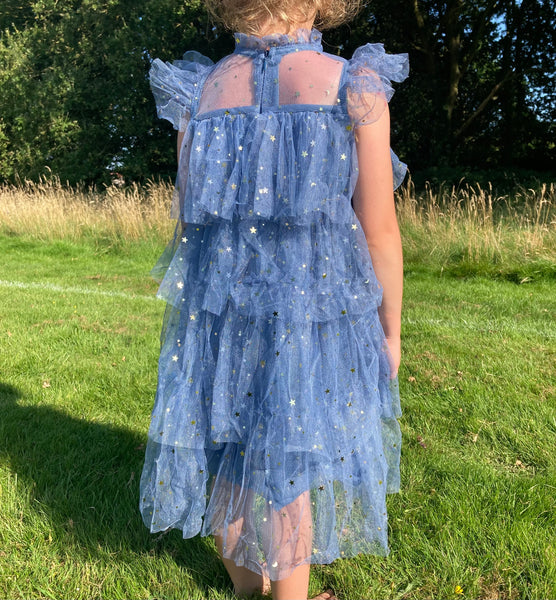 Star ruffle dress (Sky Blue)