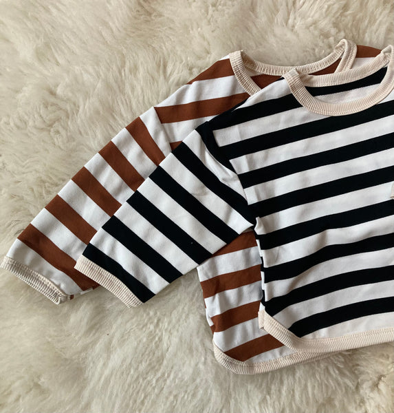 Stripe Long sleeve top (Black)