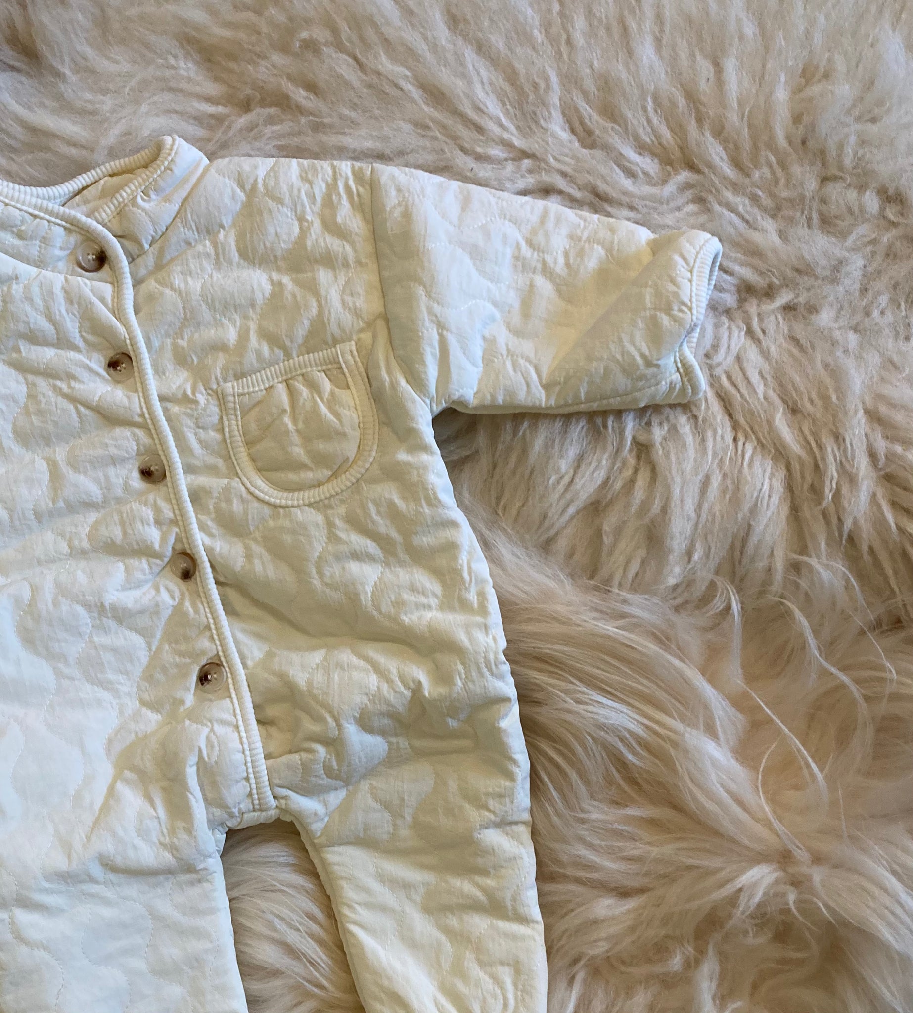 Quilted Pramsuit (Cream)