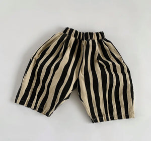 Oversized Stripe Trousers (Black)