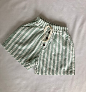 Stripe Cotton Shorts (Mint)
