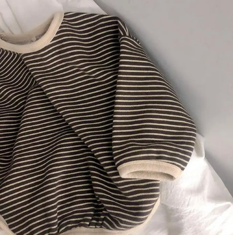 Stripe Long Sleeve Top (Brown)