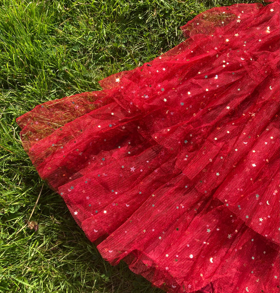 Star ruffle dress (Red)