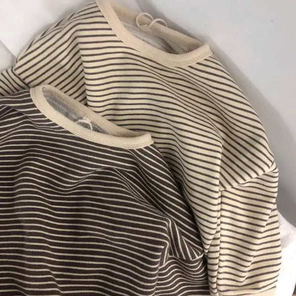 Stripe Long Sleeve Top (Brown)