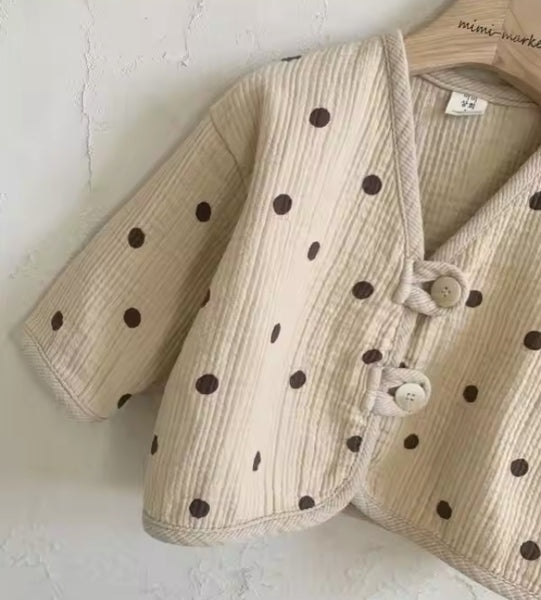 Spotted Baby Jacket (Biscuit)