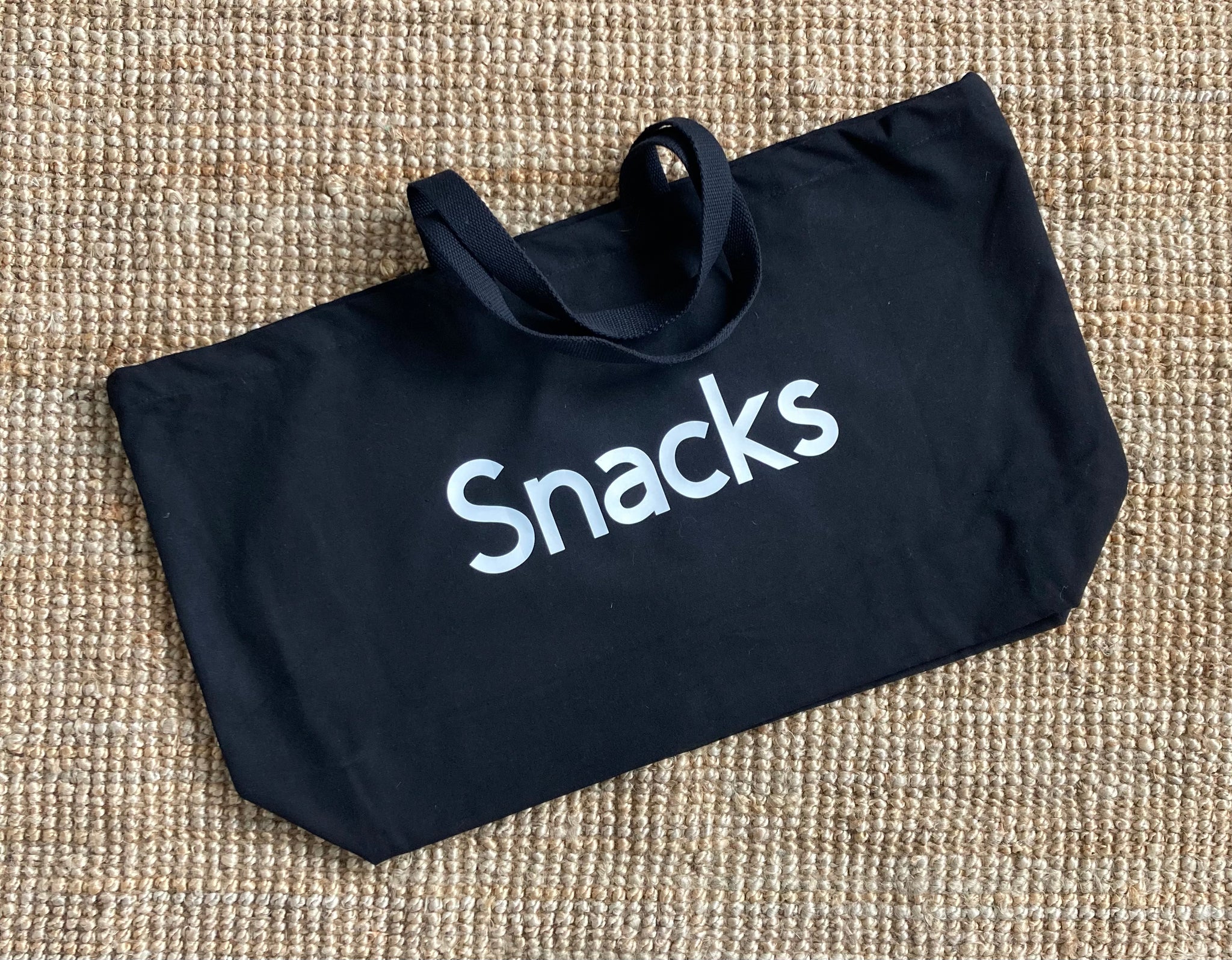 Oversized canvas tote bag- Snacks
