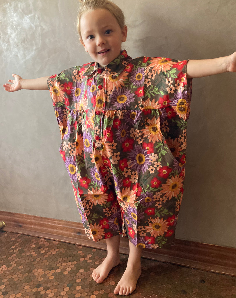 Floral cropped jumpsuit shop