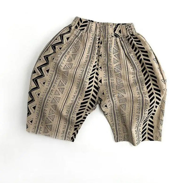 Geometric Trousers (Beige)