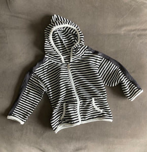 Stripe Hooded Sweatshirt (Black)